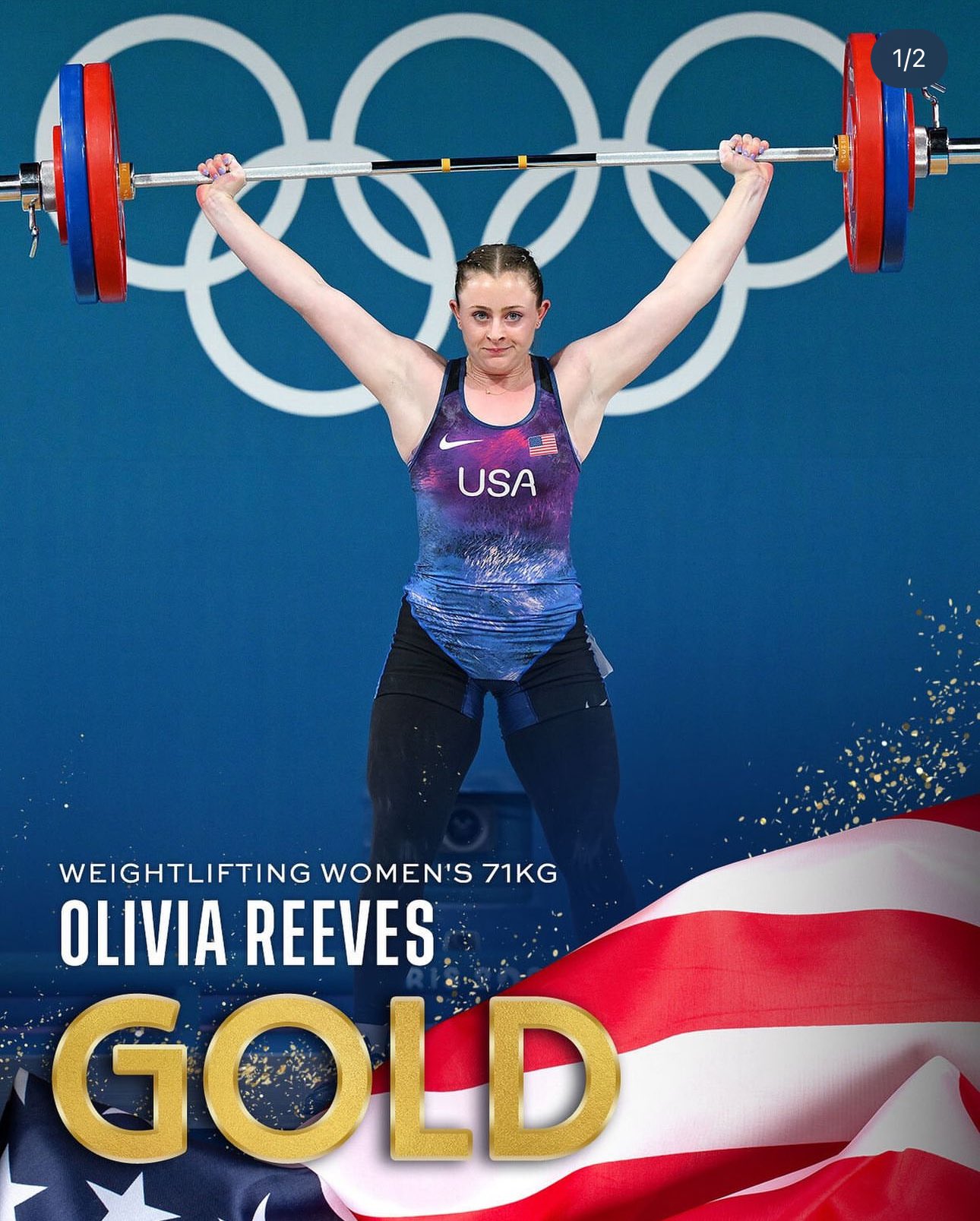 Olivia Reeves win Gold at the Paris 2024 OLYMPICS